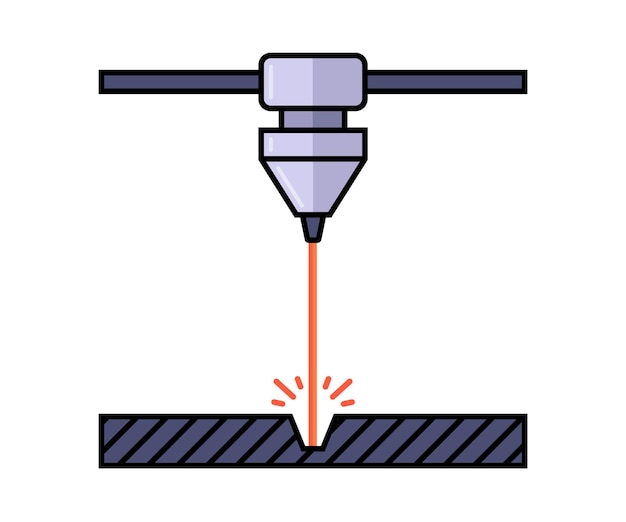 Laser engraving for metal. cut metal. flat vector illustration.