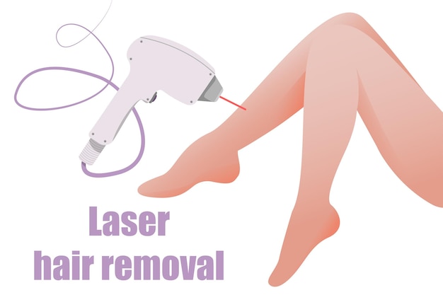 Vector laser hair removal woman legs isolated bulb removal laser hair removal machine smooth skin