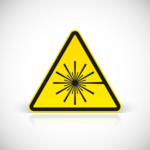 Laser Hazard warning sign. Symbol in triangular sign