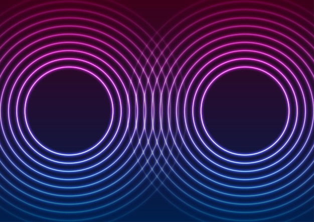 Laser neon circle rings abstract tech background