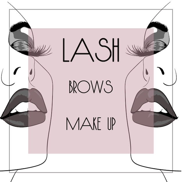 Lash brow makeup square banner