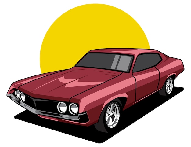 Lassic car vehicle illustration vector designxA