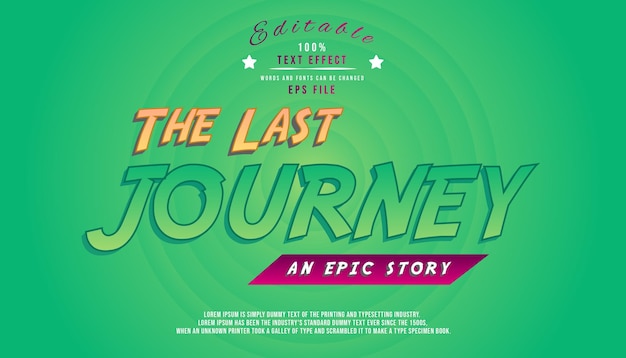 The last journey text effect editable