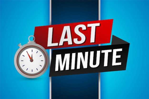 Last minute offer watch countdown Banner design template for marketing Last chance promotion