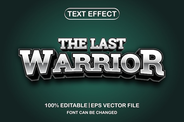 The last warrior 3d editable text effect