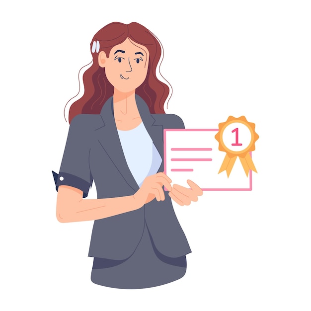 Latest flat illustration of employee certificate