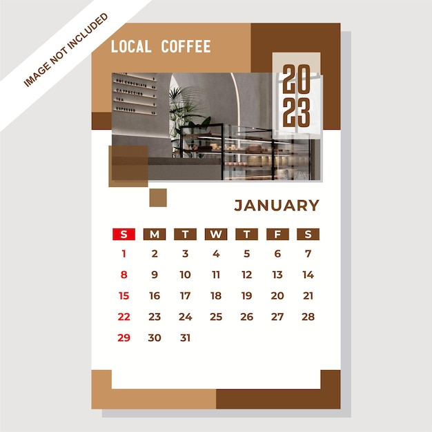 the latest january 2023 calendar is suitable for cafes