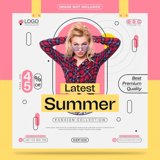 Latest Summer Fashion Collection social media post template design