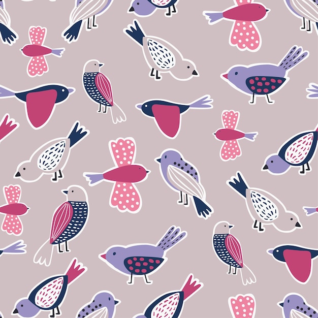 LATEST TRENDY BIRD WATCH SEAMLESS PATTERN VECTOR