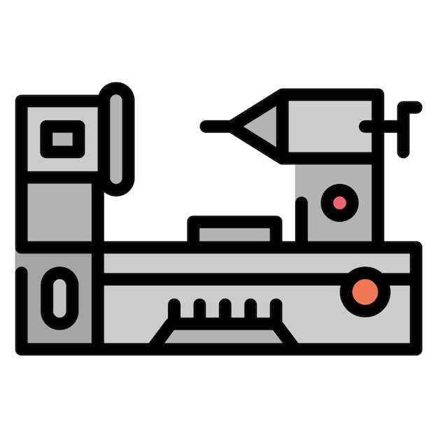 Vector lathe machine icon vector image can be used for mettalurgy