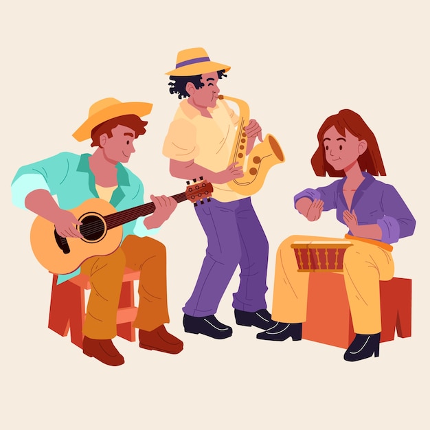 Latin music band illustration