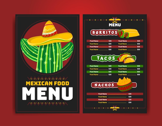 LatinAmerican food mexican food menu template