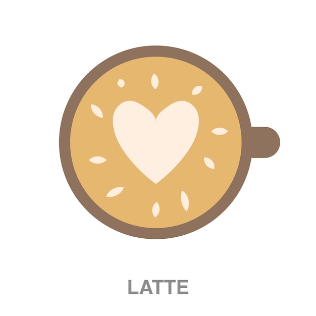 Latte illustration on transparent background