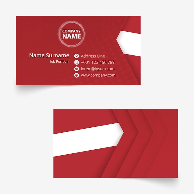 Latvia Flag Business Card, standard size (90x50 mm) business card template with bleed under the clipping mask.