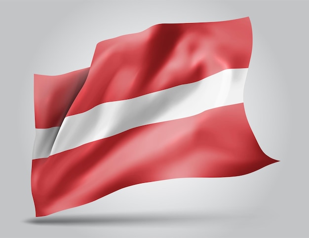 Latvia, vector 3d flag isolated on white background