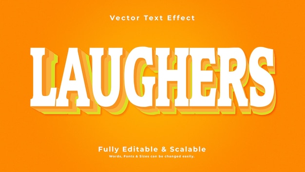 LAUGHERS 3D Vector Text Effect Fully Editable Print Ready