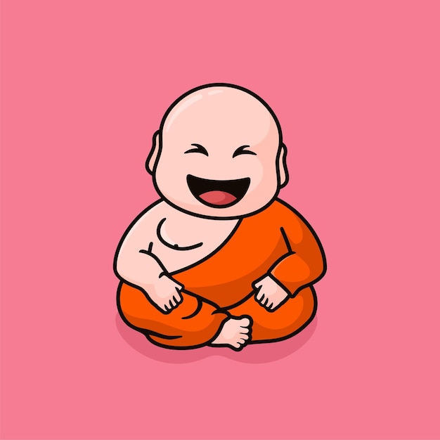 Laughing buddha Mascot Logo