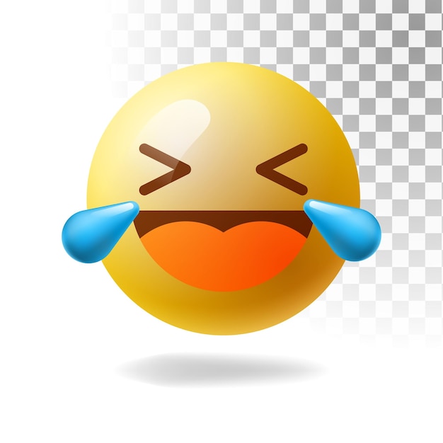 Laughing emoji with tears and closed eyes Yellow face with tears of joy laughing crying icon