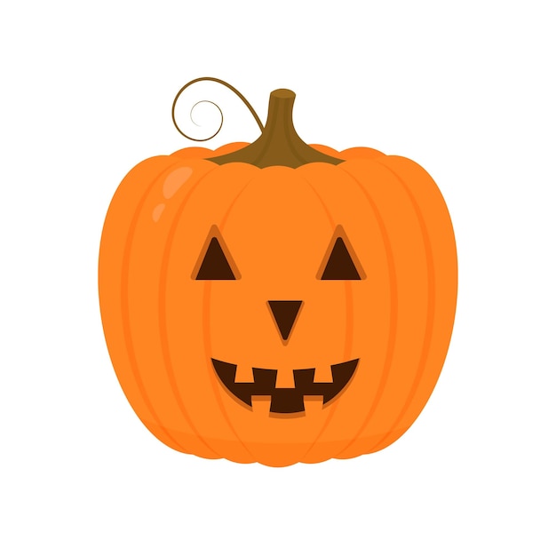 Laughing Halloween Pumpkin icon isolated on white Cute cartoon Jacko Lantern Halloween party decorations Easy to edit vector template