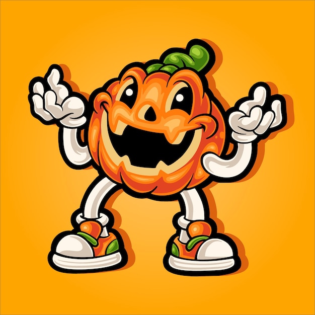 laughing halloween pumpkin mascot