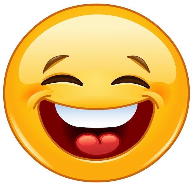 Vector laughing with closed eyes emoticon