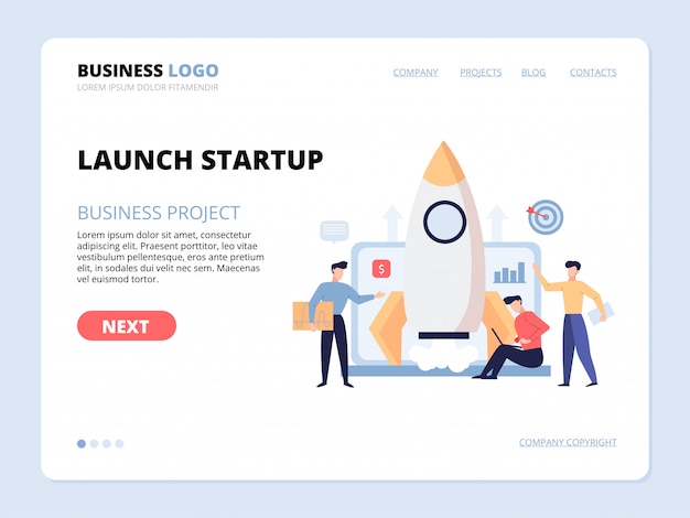 Launch startup website landing page template