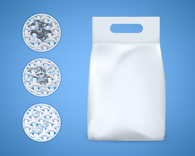 Laundry detergent or washing powder 3d mockup