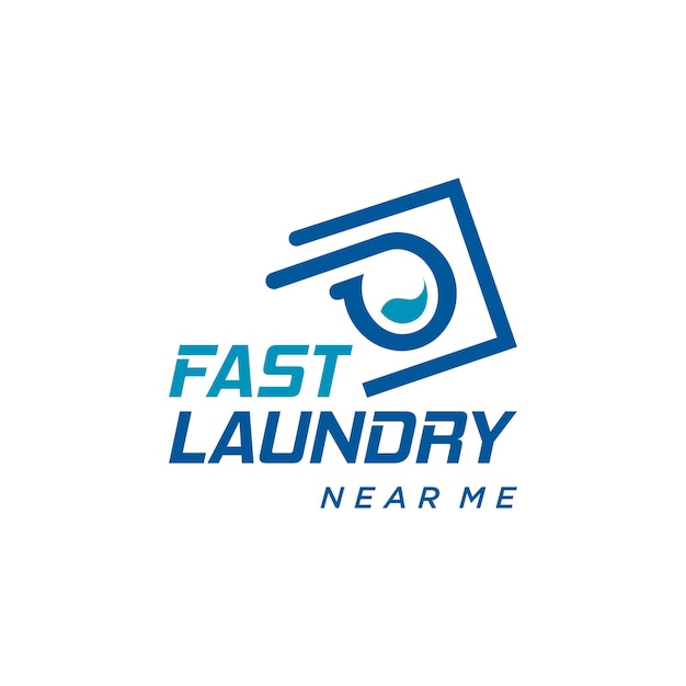 Laundry Fast Service Near Me Logo Design