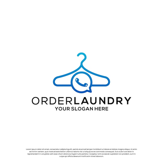 Laundry order logo design concept with creative combination