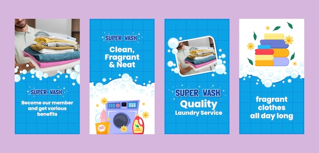 Vector laundry service   instagram stories