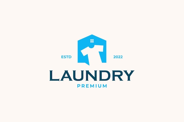 Laundry service logo with shirt icon design