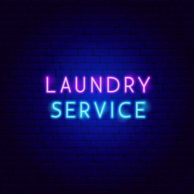 Laundry Service Neon Text