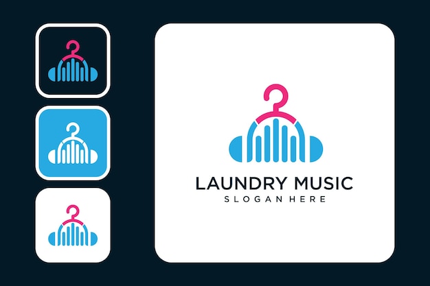 laundry with music logo design