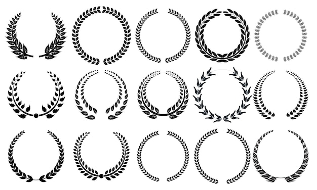 Laurel wreaths set Laurel wreaths collection Laurel wreaths vector set