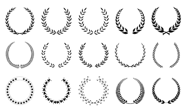 Laurel wreaths set Laurel wreaths collection Laurel wreaths vector set