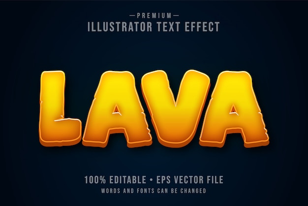 Lava editable 3D text effect or graphic style with hot red orange fire