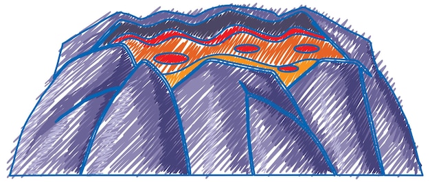 Lava magma pencil colour child scribble style