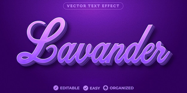 Vector lavander text effectfully editable font text effect