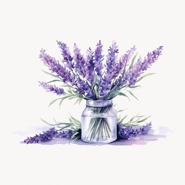 Lavender bouquet in glass jar