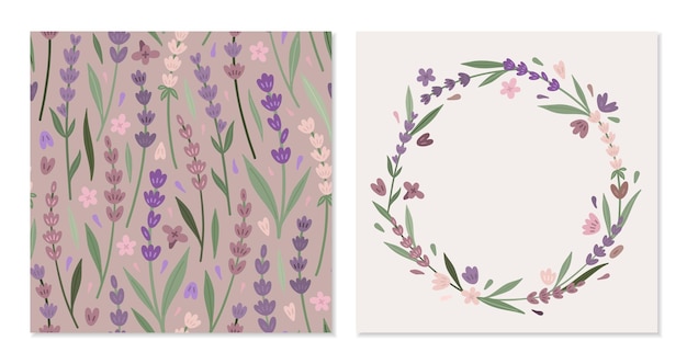 Vector lavender cute cards