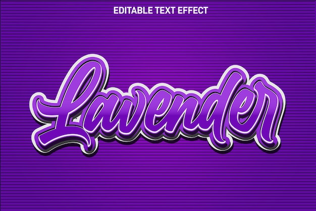 Lavender editable Text effect 3 Dimension emboss modern style