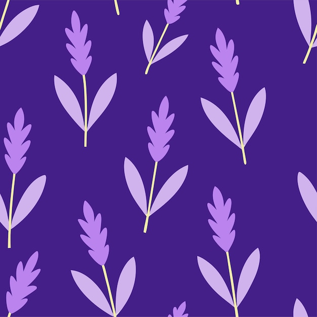 lavender flower seamless pattern vector art and illustration