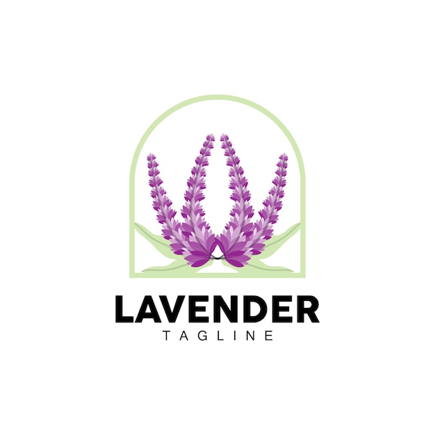 Lavender Logo Hand Drawn Wedding Plant Design Agriculture Vector Symbol Illustration Template Icon