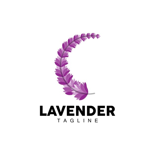 Lavender Logo Hand Drawn Wedding Plant Design Agriculture Vector Symbol Illustration Template Icon