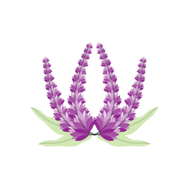 Lavender Logo Purple Plant Vector Garden Design Illustration Symbol Template