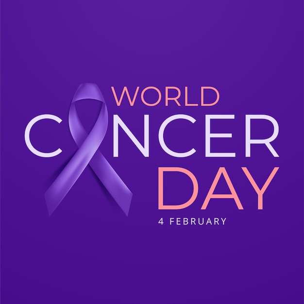 Lavender ribbon. World cancer day concept