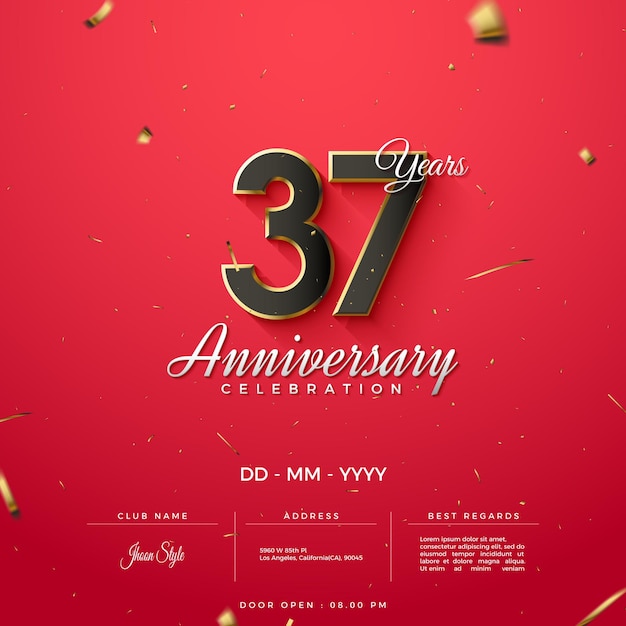 lavish 37th anniversary celebration invitation.