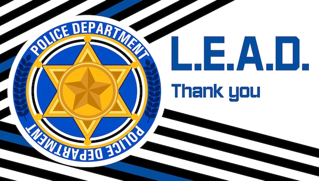 Law Enforcement Appreciation Day is celebrated in USA on January 9th each year Police department badge sheriff shield is shown Flat vector with for flyer card web banner