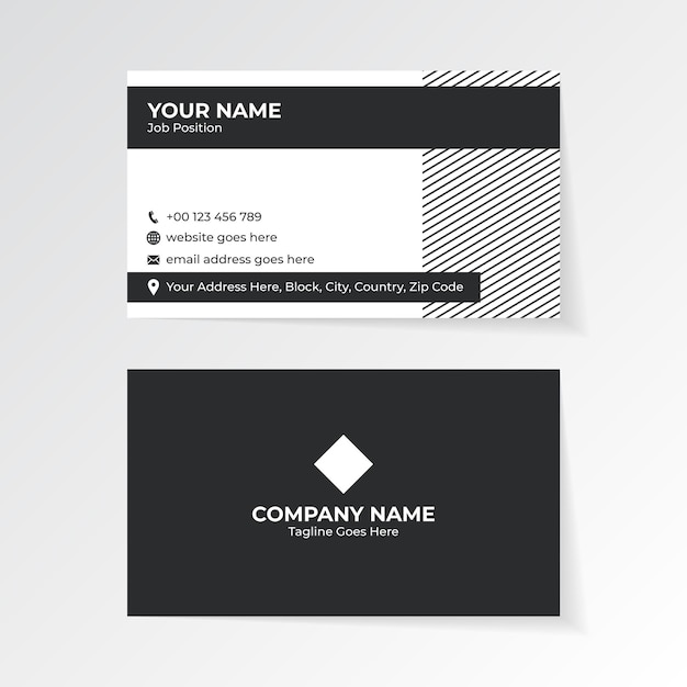 Law Firm Lawyer Style Business Card Design Template with Black and White Colors