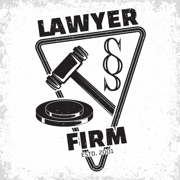 Law firm logo design emblem of lawyer agency or notary